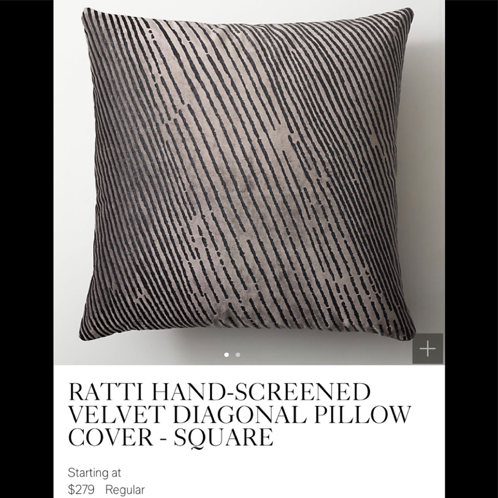 Restoration Ratti Hand screened pillow cover NEW